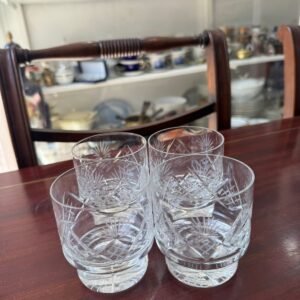 Set de 4 vasos de cristal súper tallados