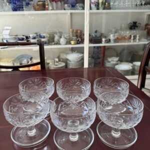 Juego de 6 copas de postre o pomeleras cristal súper tallado