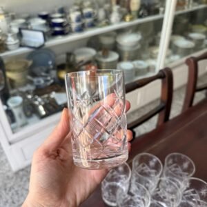 Juego de 7 vasos de cristal súper tallado
