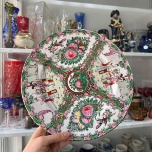 Plato porcelana oriental pintado a mano