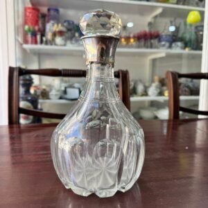 Botellón de cristal súper tallado pico plata 925