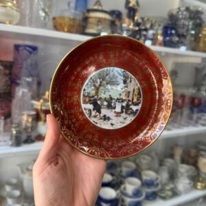 Plato porcelana tsuji pintado a mano con oro