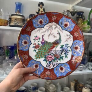 Plato porcelana tsuji pintado a mano con oro 24 K