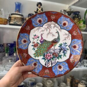 Plato porcelana tsuji pintado a mano con oro 24 K