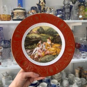 Plato porcelana tsuji pintado a mano con ORO 24 k “LAMOUR PAISIBLE”