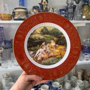 Plato porcelana tsuji pintado a mano con ORO 24 k “LAMOUR PAISIBLE”