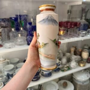 Florero porcelana tsuji pintado a mano con oro