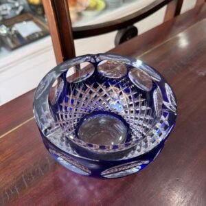 Cenicero XL cristal súper tallado azul