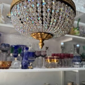 Araña de techo cristal de roca con bronce