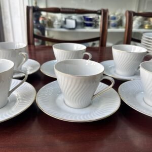 Juego de 6 dúos de té porcelana tsuji