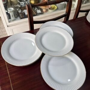 Set de 5 platos playos porcelana tsuji