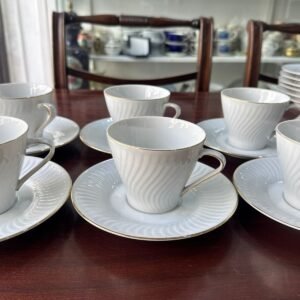 Juego de 6 dúos de té porcelana tsuji