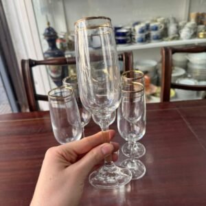 Juego de 6 copas con dorado para champagne