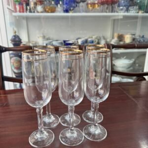 Juego de 6 copas con dorado para champagne
