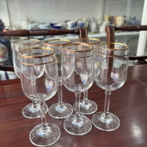 Juego de 6 copas con dorado para vino