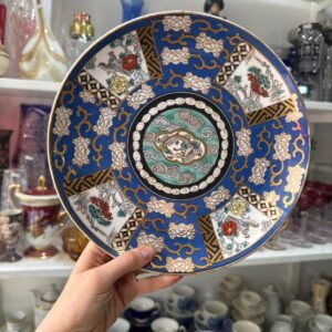 Plato porcelana tsuji pintado a mano con oro