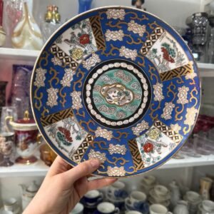 Plato porcelana tsuji pintado a mano con oro
