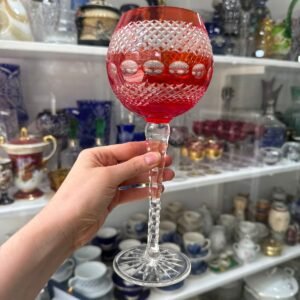 Exquisito copon de cristal súper tallado rubi anaranjado