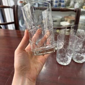 Juego de 6 vasos de cristal súper tallado