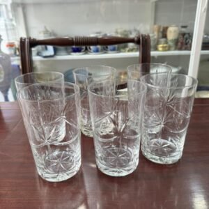 Juego de 6 vasos de cristal súper tallado