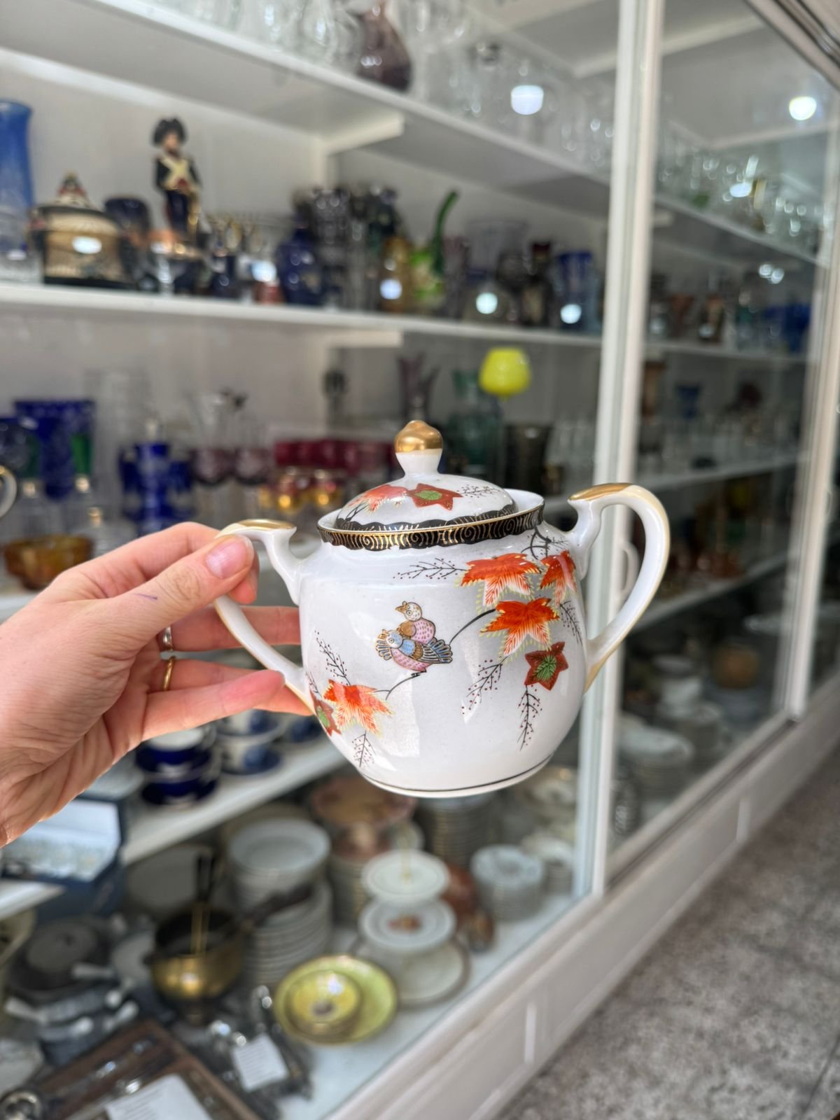 Juego de té porcelana oriental pintado a mano - Image 8