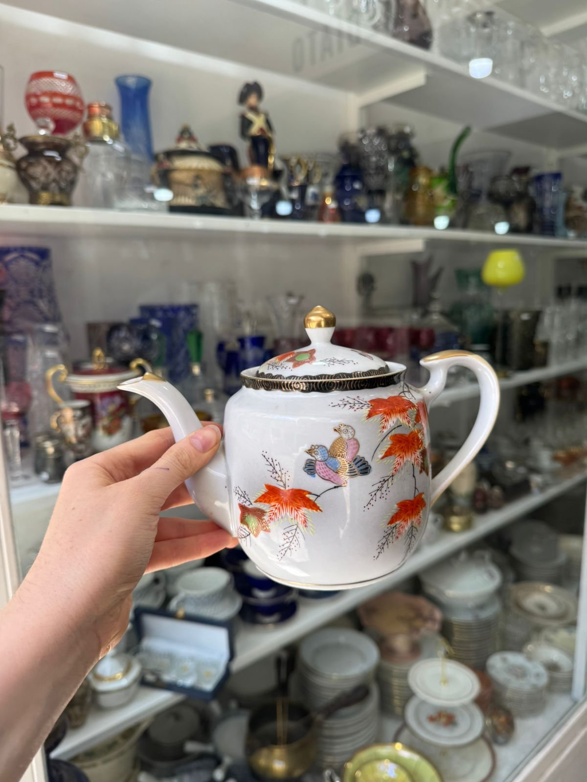 Juego de té porcelana oriental pintado a mano - Image 6