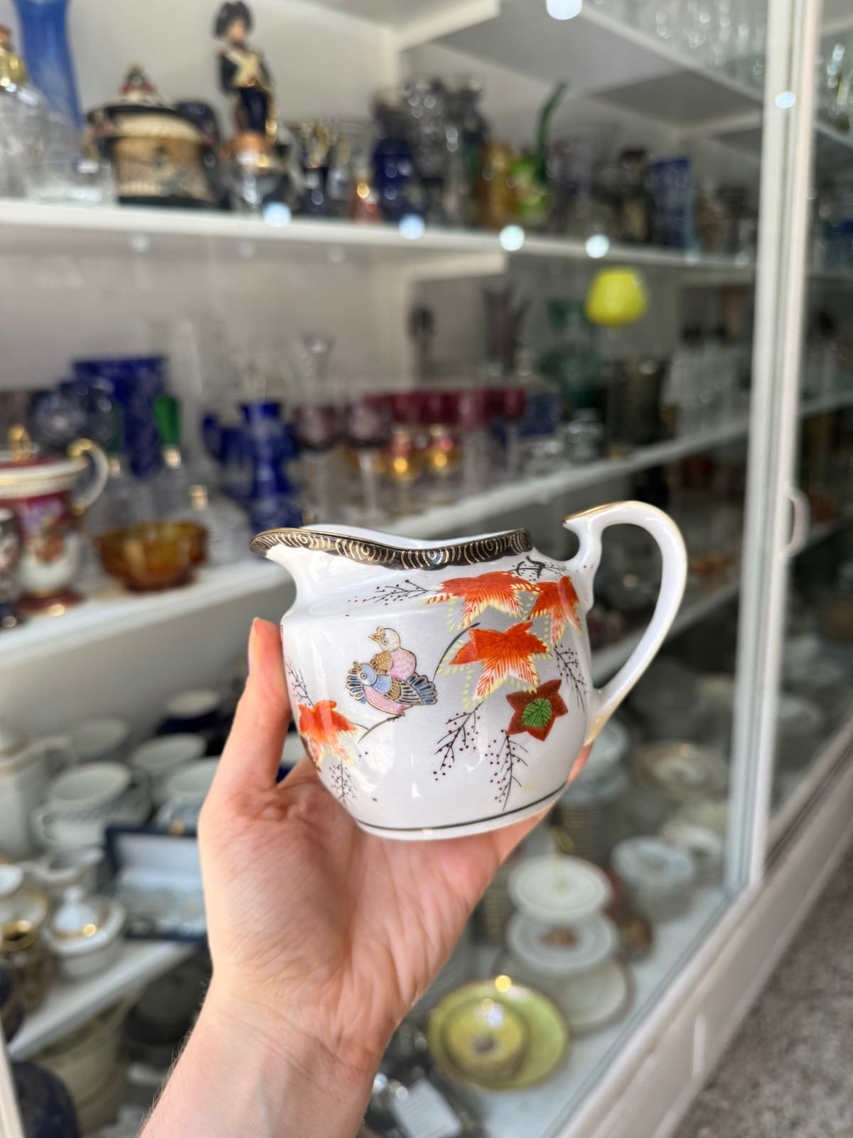 Juego de té porcelana oriental pintado a mano - Image 5