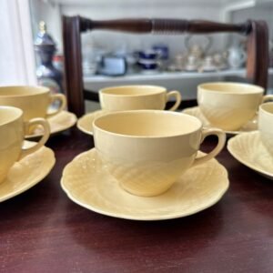 Juego de 6 dúos de té ingleses amarillo pastel