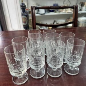 Juego de 11 copas de crista tallado para oporto o licor