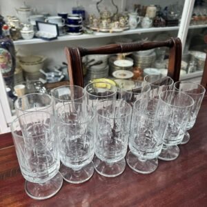 Juego de 11 copas de cristal tallado para agua o vino