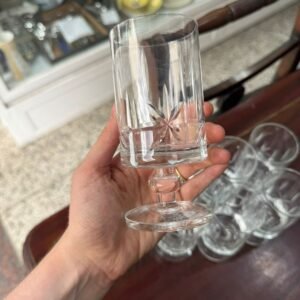 Juego de 8 copas de cristal súper tallado para vino