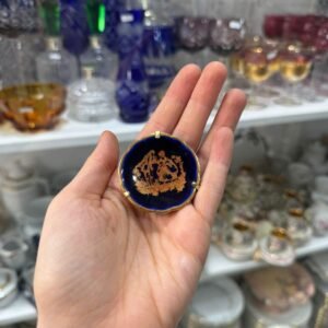 Plato porcelana limoges azul cobalto