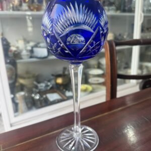 Exquisito copon de cristal súper tallado azul