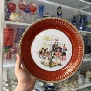 Plato porcelana tsuji pintado a mano con oro