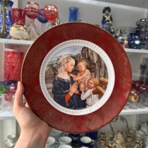 Plato porcelana tsuji pintado a mano con oro