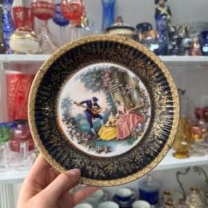 Plato porcelana tsuji pintado a mano con oro