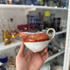 Lechera porcelana tsuji pintada a mano con oro