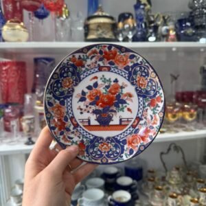 Plato porcelana tsuji pintado a mano con oro