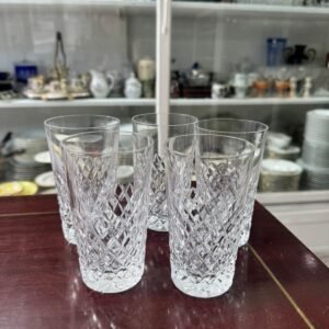 Set de 5 vasos de cristal súper tallados
