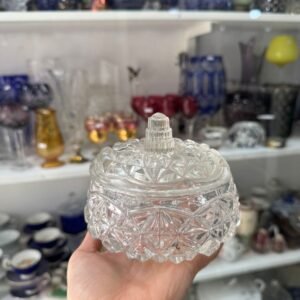 Caramelera o bombonera de vidrio prensado