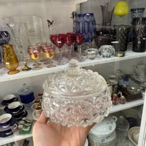 Caramelera o bombonera de vidrio prensado