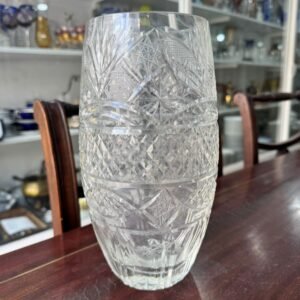 Exquisito florero de cristal súper tallado