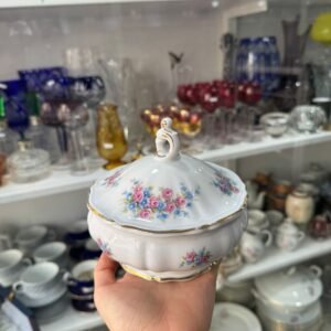 Cofre, bombonera o dulcera porcelana verbano