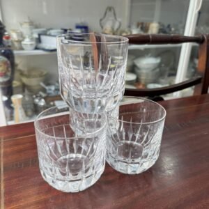 Set de 4 vasos de cristal súper tallado para whisky