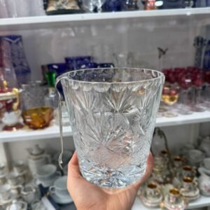 Hielera de cristal súper tallado con pinza