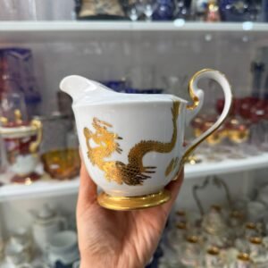 Lechera porcelana tsuji pintada a mano con oro