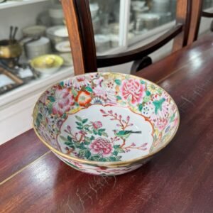 Compotera porcelana oriental pintada a mano