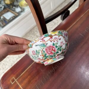 Compotera porcelana oriental pintada a mano
