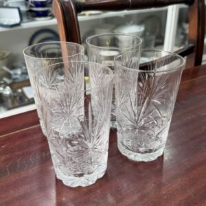 Set de 4 vasos de cristal súper tallados