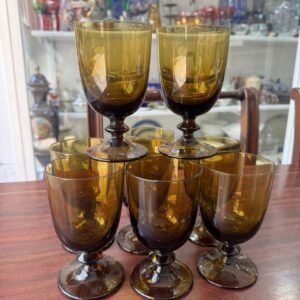 Juego de 9 copas de cristal para agua o vino RETRO